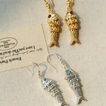 Dancing Fish Earrings – 925 Silver Hooks - floysun