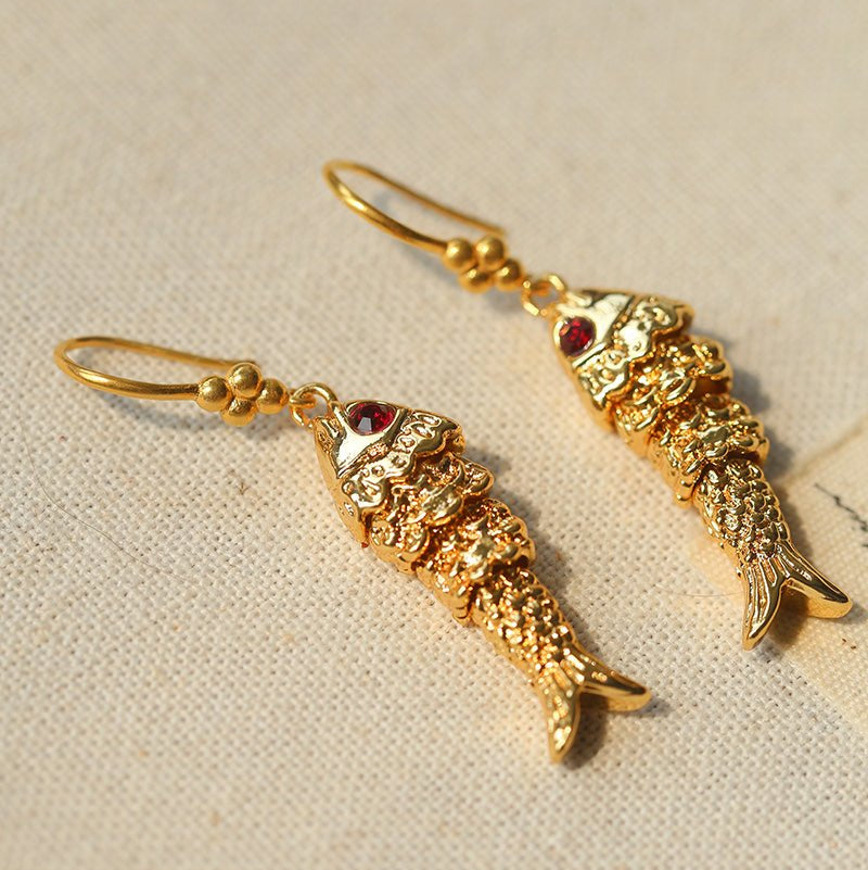 Dancing Fish Earrings – 925 Silver Hooks - floysun