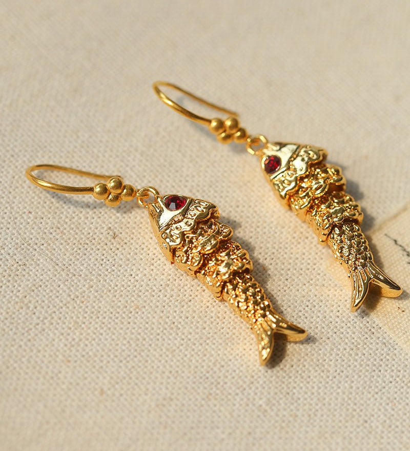 Dancing Fish Earrings – 925 Silver Hooks - floysun