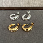 Danish - Inspired U - Shaped Zirconia Earrings - floysun