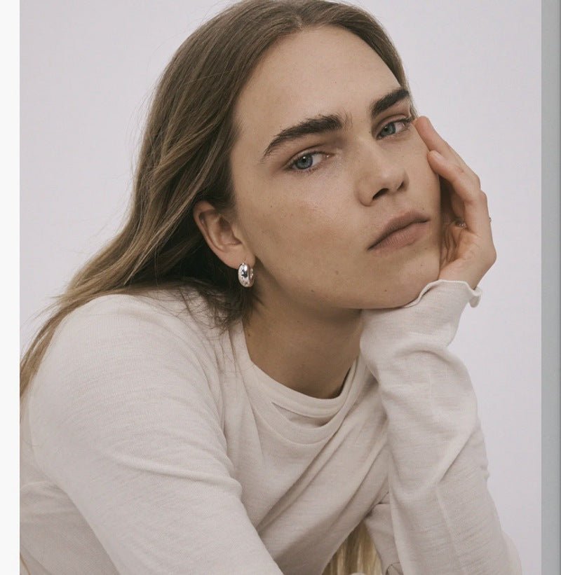 Danish - Inspired U - Shaped Zirconia Earrings - floysun