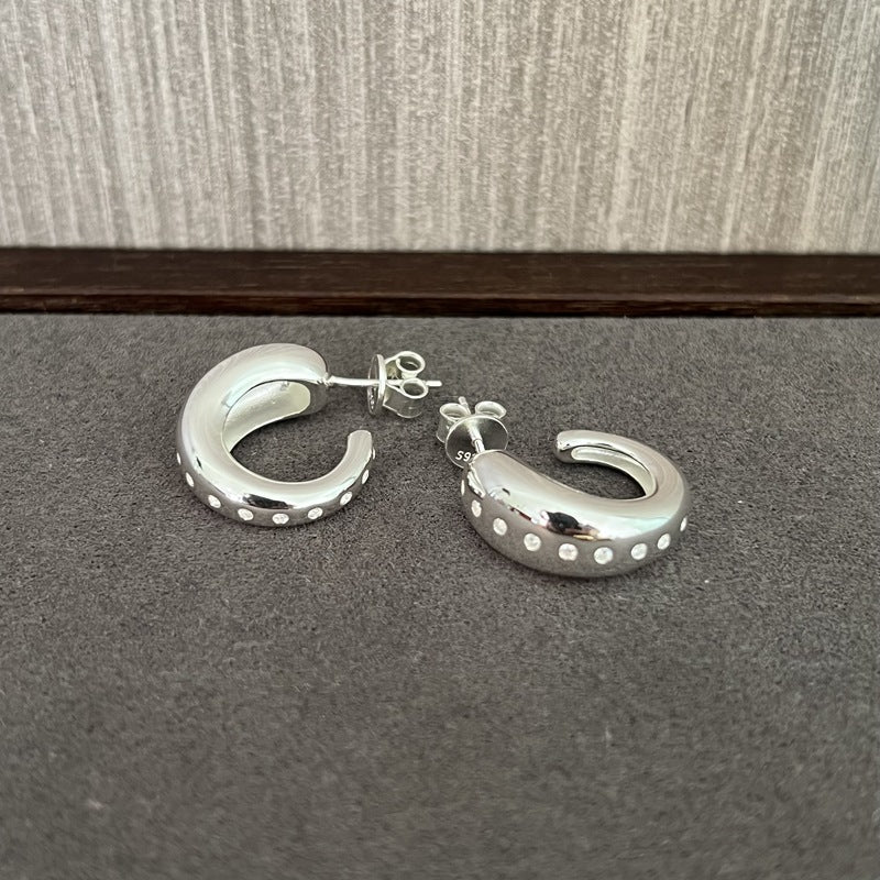 Danish - Inspired U - Shaped Zirconia Earrings - floysun