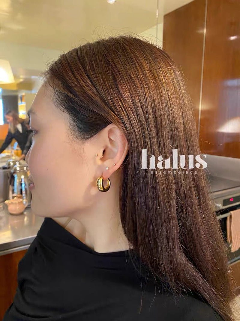 Danish - Inspired U - Shaped Zirconia Earrings - floysun