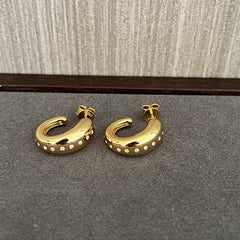 Danish - Inspired U - Shaped Zirconia Earrings - floysun