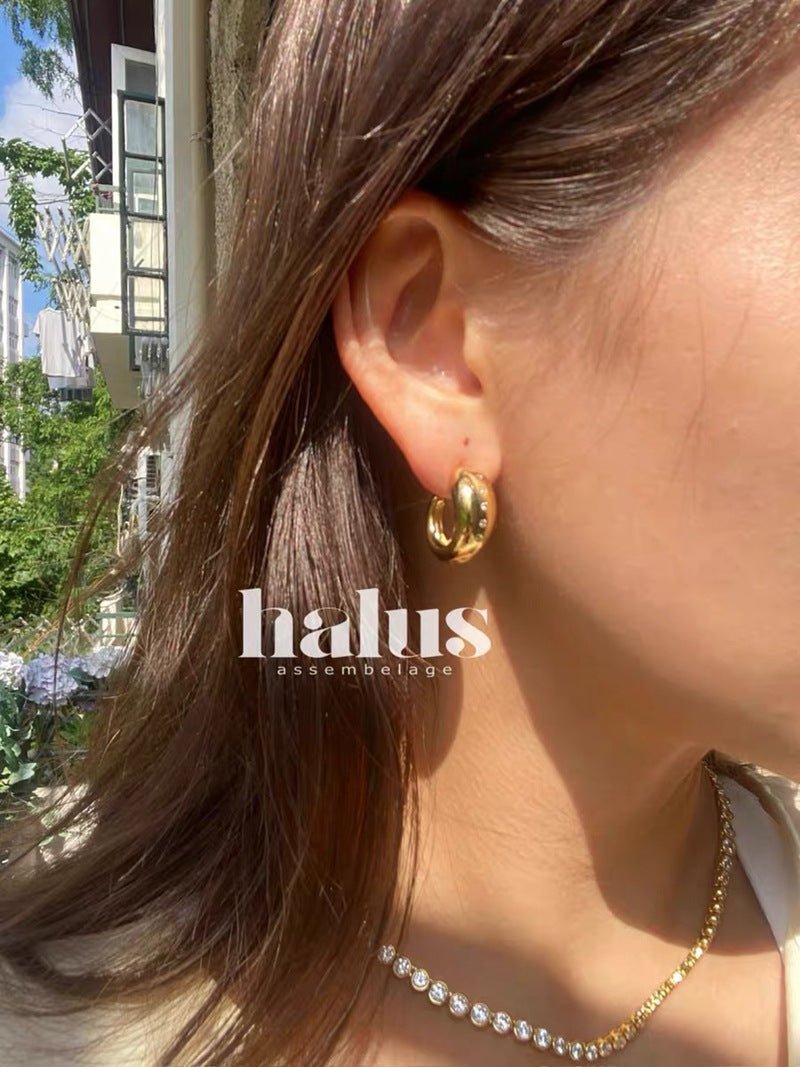 Danish - Inspired U - Shaped Zirconia Earrings - floysun