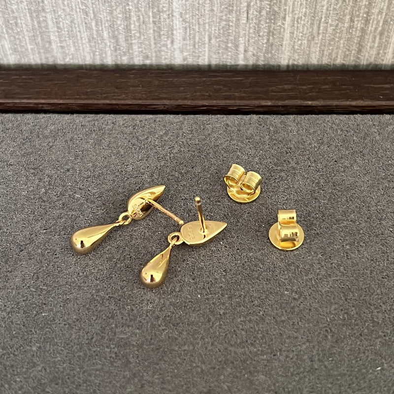 Danish Minimalist Polished Teardrop Earrings - floysun