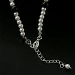 Dark Elegance Pearl & Onyx Single Tassel Necklace - floysun