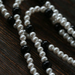 Dark Elegance Pearl & Onyx Single Tassel Necklace - floysun