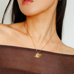 Dazzling Stars Pentagram Planet Element Necklace Gold Single Pendant - floysun