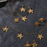 Dazzling Stars Pentagram Planet Element Necklace Gold Single Pendant - floysun