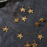 Dazzling Stars Pentagram Planet Element Necklace Gold Single Pendant - floysun