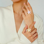 Dazzling Stars Pentagram Planet Element Rings - floysun