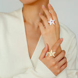 Dazzling Stars Pentagram Planet Element Rings - floysun