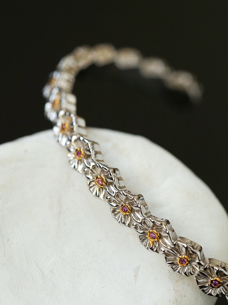 Delicate Daisy Open Cuff Bracelet - floysun