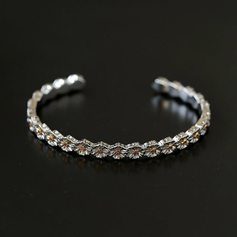 Delicate Daisy Open Cuff Bracelet - floysun