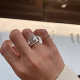 Designer Curved Black Onyx & Deer Antler Stone Band Ring - Narrow - floysun