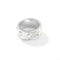 Designer Curved Black Onyx & Deer Antler Stone Band Ring - floysun