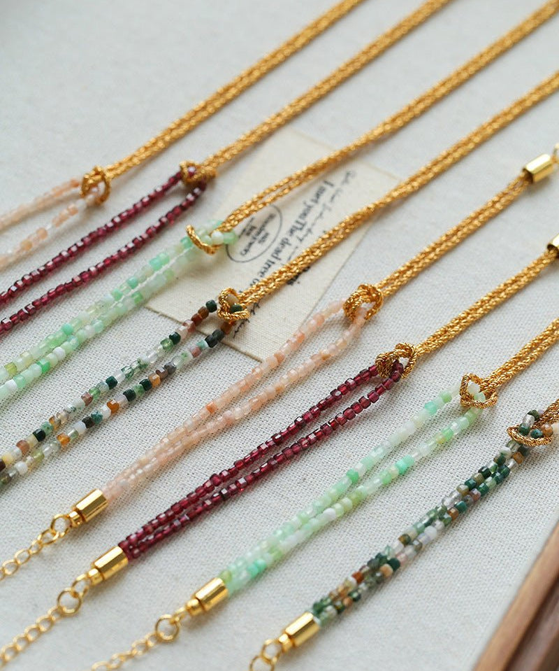 Designer Double Chain & Mixed Natural Stone Bracelets - floysun