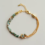 Designer Double Chain & Mixed Natural Stone Bracelets - floysun