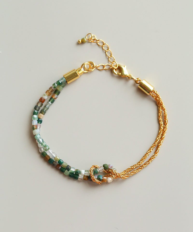 Designer Double Chain & Mixed Natural Stone Bracelets - floysun