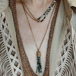 Designer Double Chain & Mixed Natural Stone Necklace - floysun