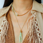 Designer Double Chain & Mixed Natural Stone Necklace - floysun