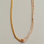 Designer Double Chain & Mixed Natural Stone Necklace - floysun