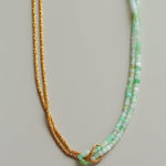 Designer Double Chain & Mixed Natural Stone Necklace - floysun