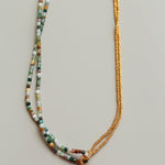 Designer Double Chain & Mixed Natural Stone Necklace - floysun