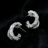 Designer Premium Dual Band Lava Textured Hoop Earrings - floysun