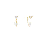 Detachable Double Heart CZ Stud Earrings - floysun