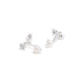 Detachable Double Heart CZ Stud Earrings - floysun