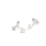 Detachable Double Heart CZ Stud Earrings - floysun