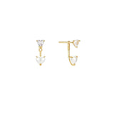 Detachable Double Heart CZ Stud Earrings - floysun