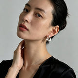 Detachable Freshwater Pearl Hammered Coin Ear Jacket Earrings - floysun