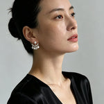Detachable Freshwater Pearl Hammered Coin Ear Jacket Earrings - floysun