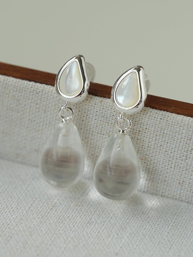 Dewdrop Earrings with Crystal, Onyx, Grey Agate & Tiger’s Eye - floysun