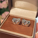 Diamond - Cut Quilted Clip - On Studs - Silver - floysun
