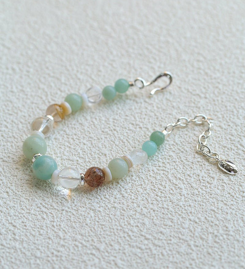 Dopamine Beaded Wave Bracelet – Blue Amazonite Edition - floysun