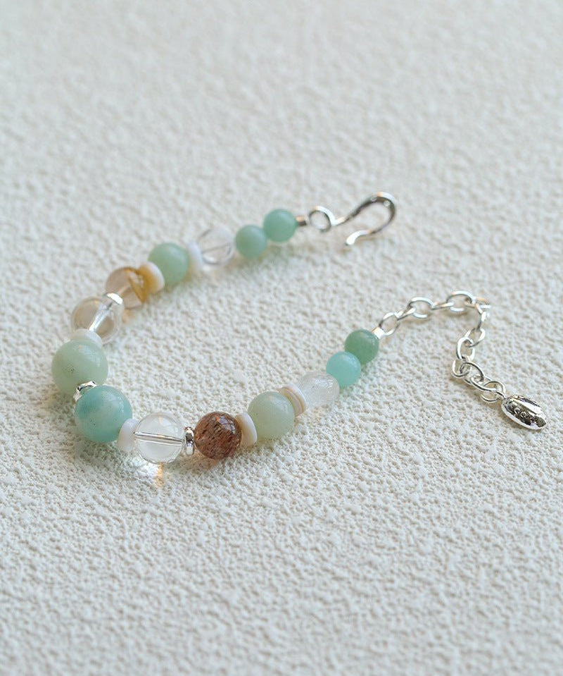 Dopamine Beaded Wave Bracelet – Blue Amazonite Edition - floysun