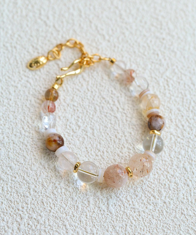 Dopamine Beaded Wave Bracelet – Golden Brown Aventurine Edition - floysun