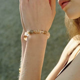 Dopamine Beaded Wave Bracelet – Golden Brown Aventurine Edition - floysun
