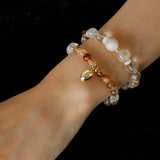 Dopamine Beaded Wave Bracelet – Golden Brown Aventurine Elastic Bead Edition - floysun