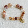 Dopamine Beaded Wave Bracelet – Golden Brown Aventurine Elastic Bead Edition - floysun