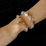 Dopamine Beaded Wave Bracelet – Golden Brown Aventurine Elastic Bead Edition - floysun