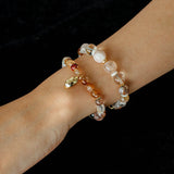 Dopamine Beaded Wave Bracelet – Golden Brown Aventurine Elastic Bead Edition - floysun
