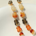 Dopamine Candy Drop Glass Earrings – Caramel Glaze - floysun