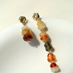 Dopamine Candy Drop Glass Earrings – Caramel Glaze - floysun