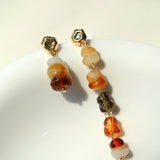 Dopamine Candy Drop Glass Earrings – Caramel Glaze - floysun