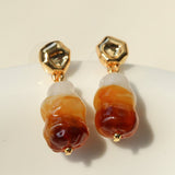 Dopamine Candy Drop Glass Earrings – Caramel Glaze - floysun